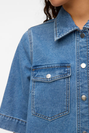 Fenja kratka traper haljina - srednje plavi traper