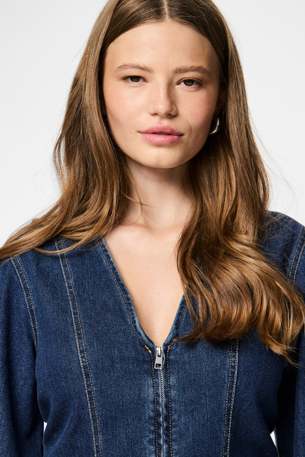 Flora Denim Dress - Dark Blue Denim