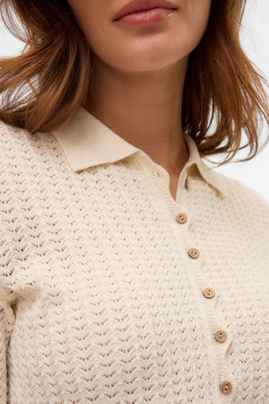 Panama 2/4 Knit Cardigan - Birch
