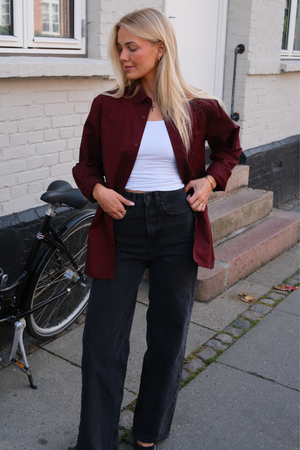 Boyfriend Oxford Shirt - Burgundy