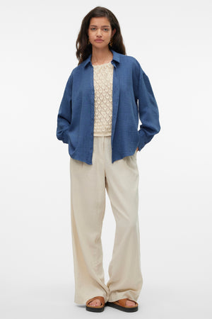 Melaney Queeny majica - tamni traper melanž