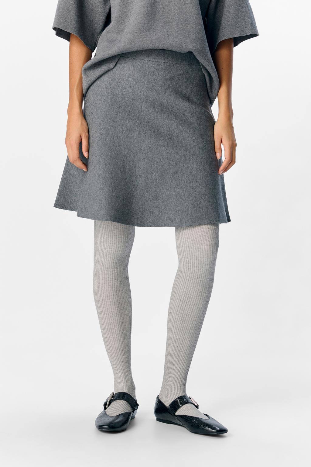 Reynard HW Short Knit Sukňa - stredne šedá melange