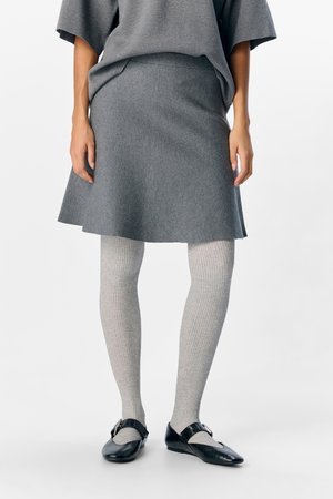 Reynard HW Short Knit Sukňa - stredne šedá melange