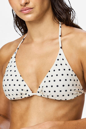Baomi Bikini Triangle Top - Egret Black Dot