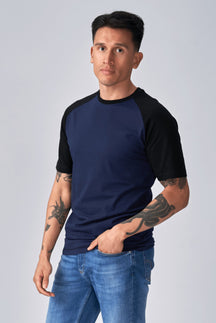 Osnovna majica Raglan-Crno-Navy