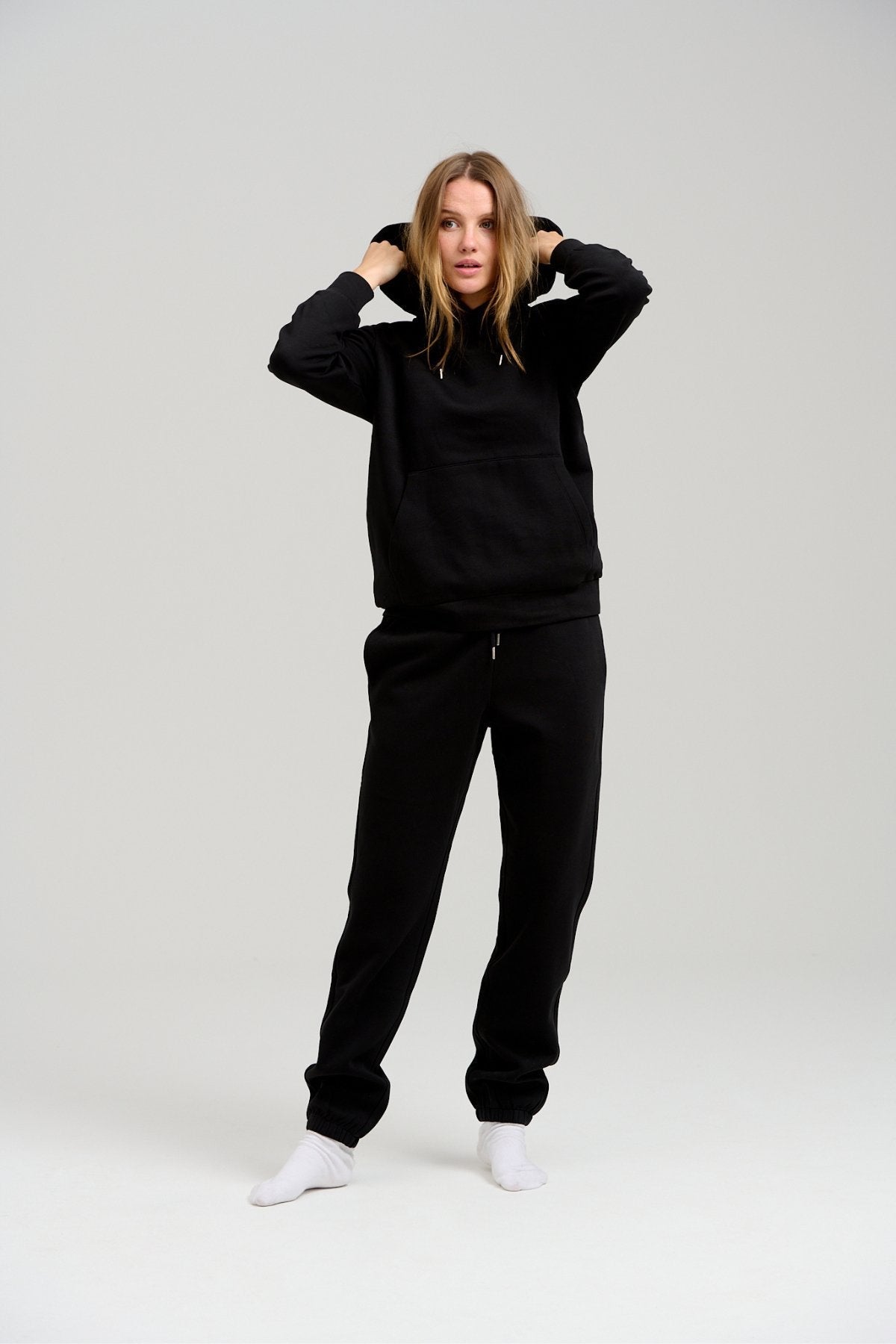 Basic Sweatsuit with Hoodie Black Package Deal Women