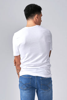 基本vneck T恤 - 白色