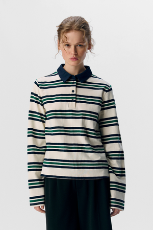 Nana L/S Polo Top - Sky Captain