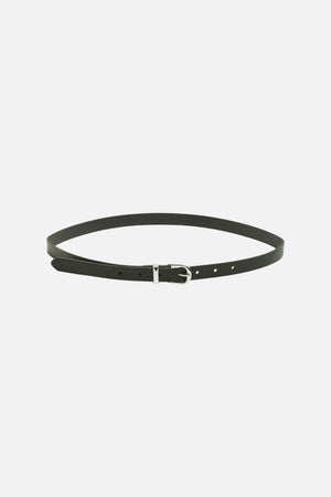 Myra Slim Belt - Black Silver
