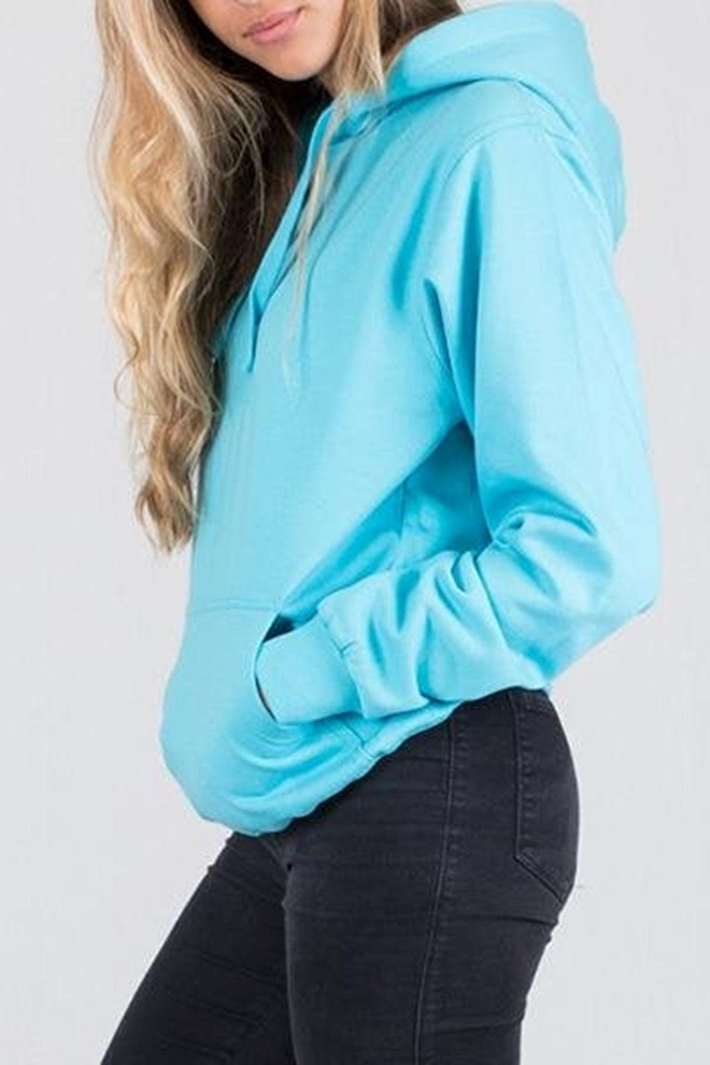 Hoodie buachaill - gorm turquoise