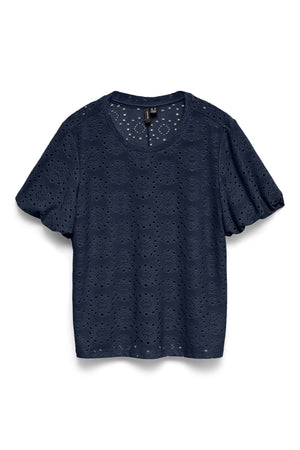 Tassa Balloon Sleeve Top - Navy Blazer