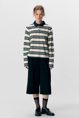 Nana L/S Polo Top - Sky Captain