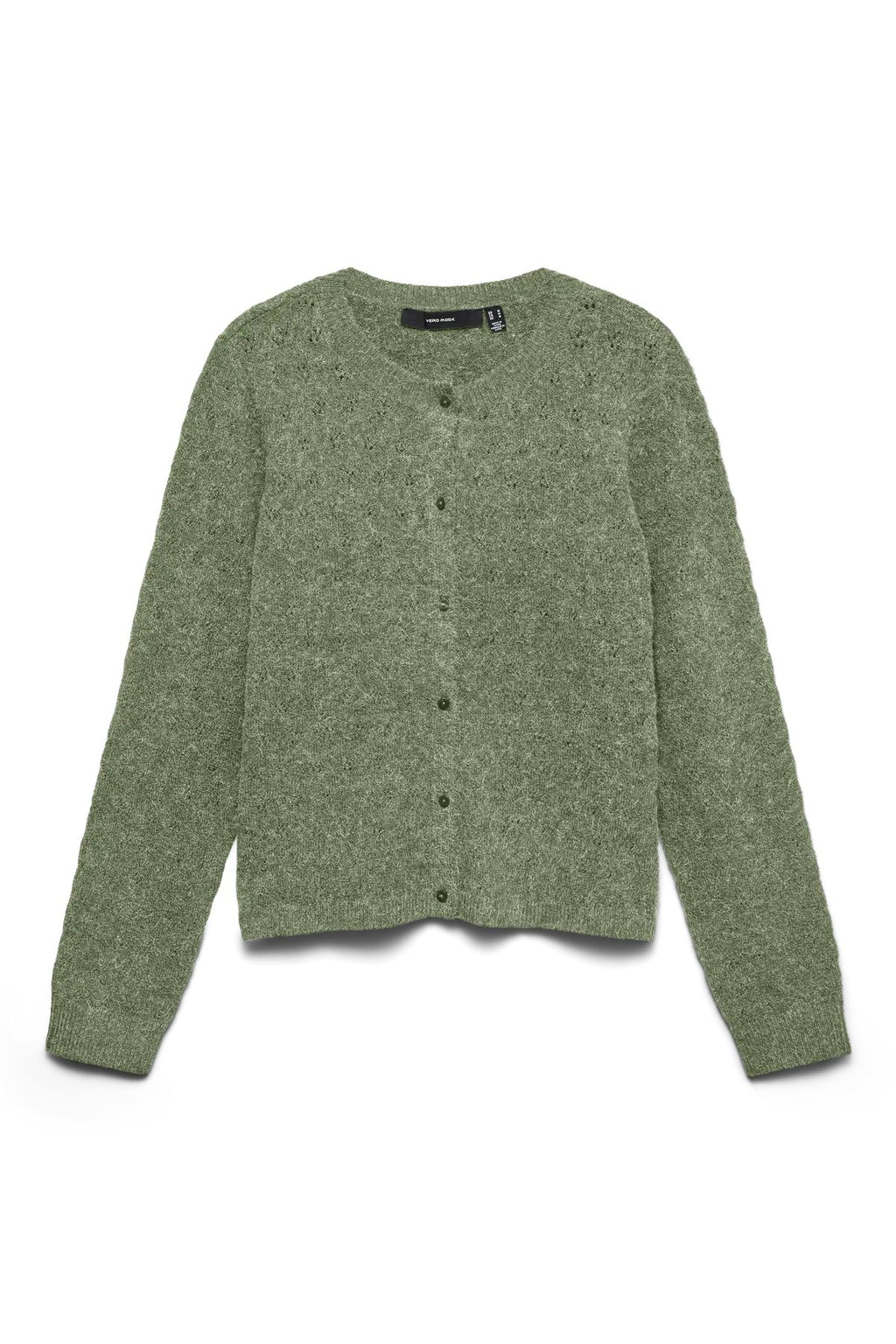 Doffy Stitch Ls O-Neck Cardigan - Oil Green Melange