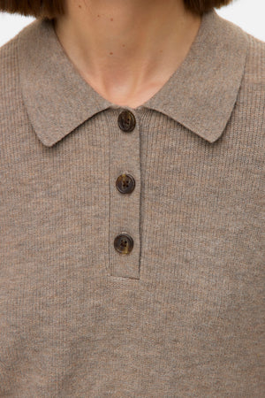 Exciting Polo Neck Pullover - Silver Mink