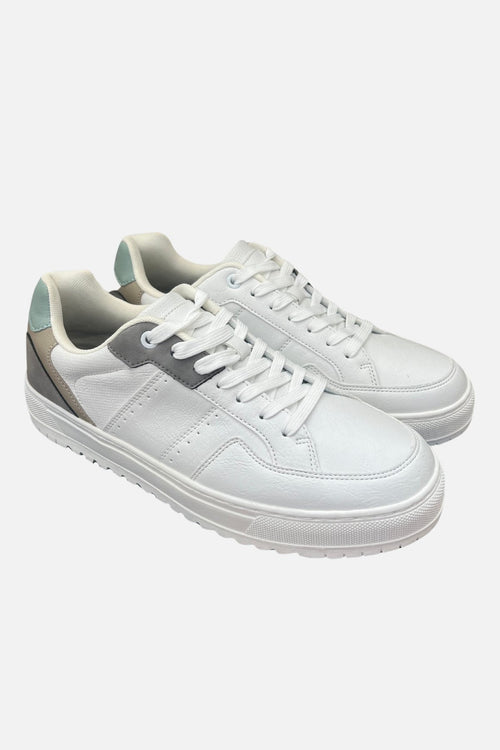 Classic Sneaker - White/Grey/Green - TeeShoppen Group™ - Shoes - TeeShoppen