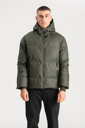 Coated Hooded Jacket - Olive - TeeShoppen Group™