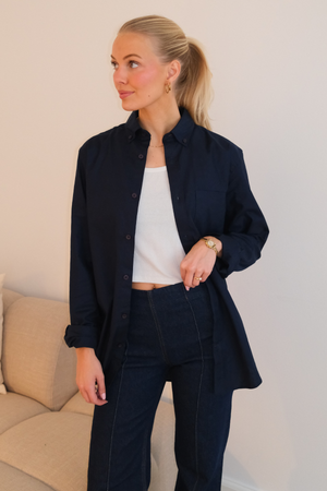 Boyfriend Oxford Shirt - Navy