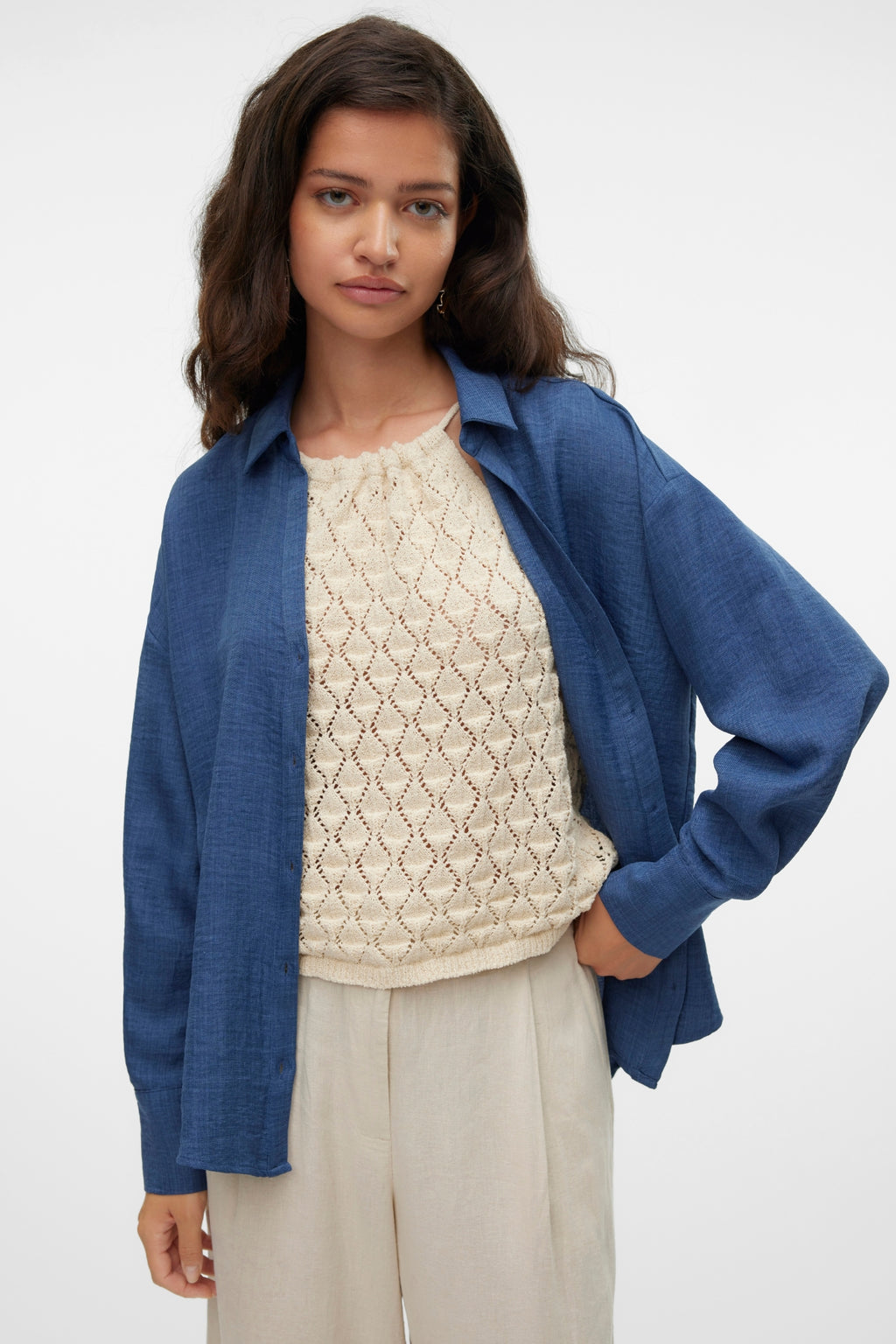 Melaney Queeny majica - tamni traper melanž