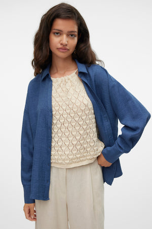 Melaney Queeny majica - tamni traper melanž