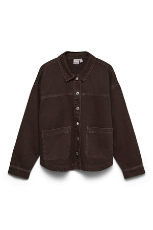 Jamie Denim Shacket - Chocolate Tort-Washed