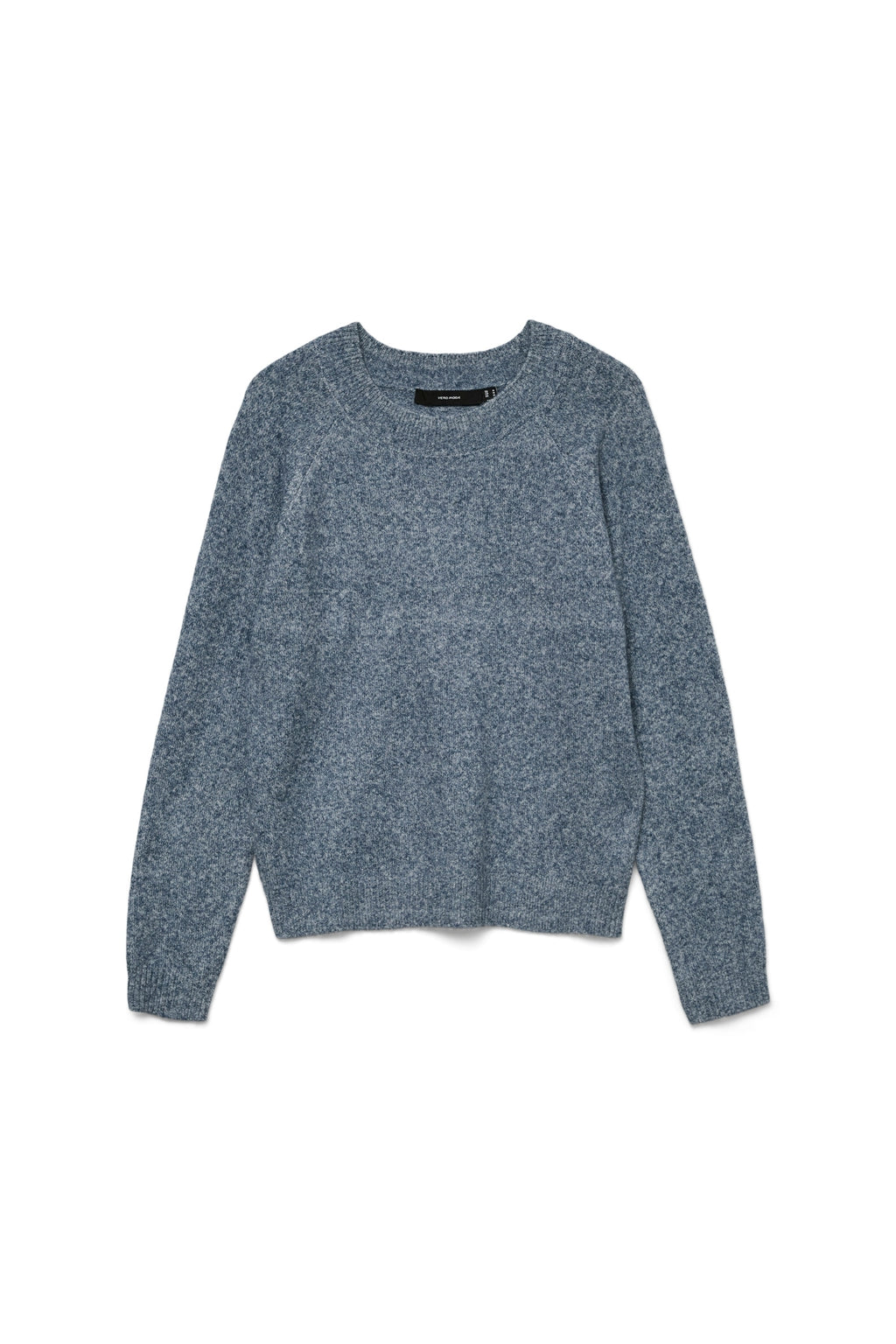 Doffy O-Neck Blouse - Dark Denim w. White Melange