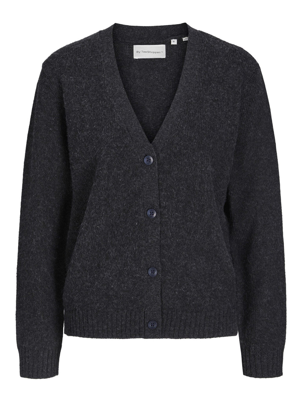 Knitted Cardigan - Dark Grey Melange