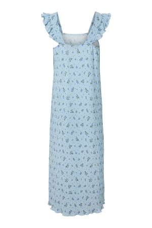 Flora Strap Flounce Dress - Cashmere Blue