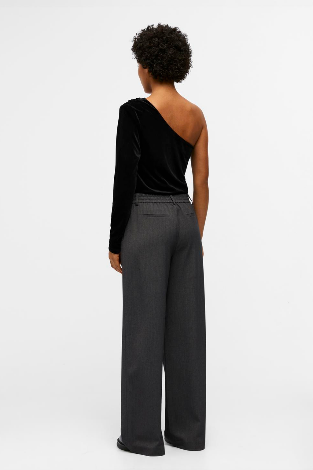 Lisa Wide Pant - Medium Grey Melange