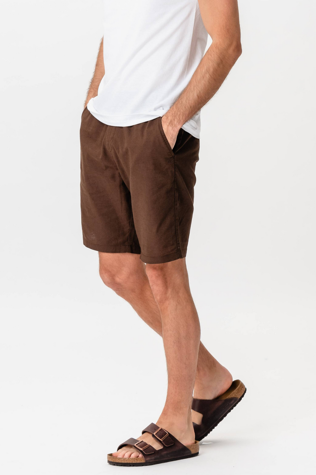 Linen Shorts - Coffee