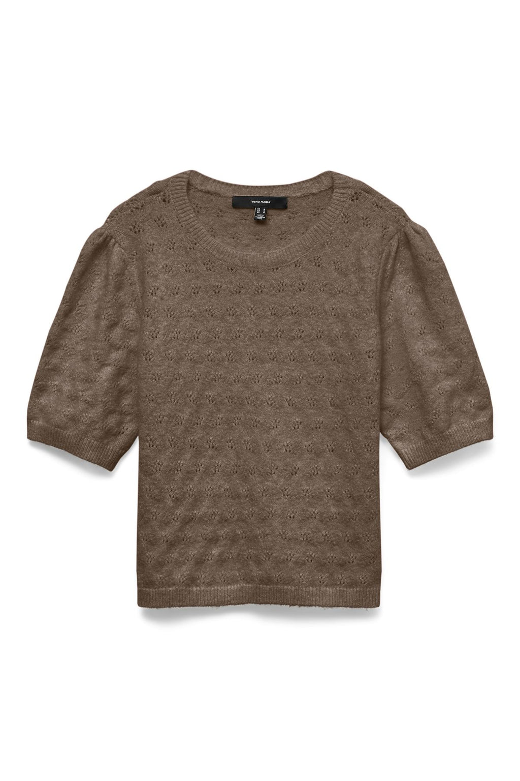 Doffy Stitch O-Neck Pullover - Chocolate Torte - Black Melange