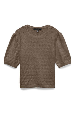 Doffy Stitch O-Neck Pullover - Chocolate Torte - Black Melange
