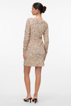 Bella Short Dress - Pumace Stone Champagne