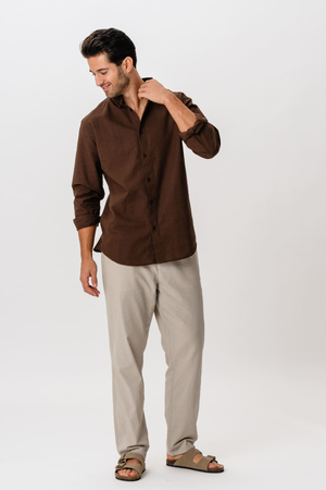 Linen Shirt - Coffee