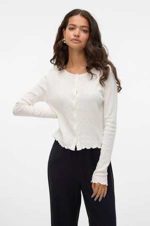 Isa O -Neck Cardigan - Snow White