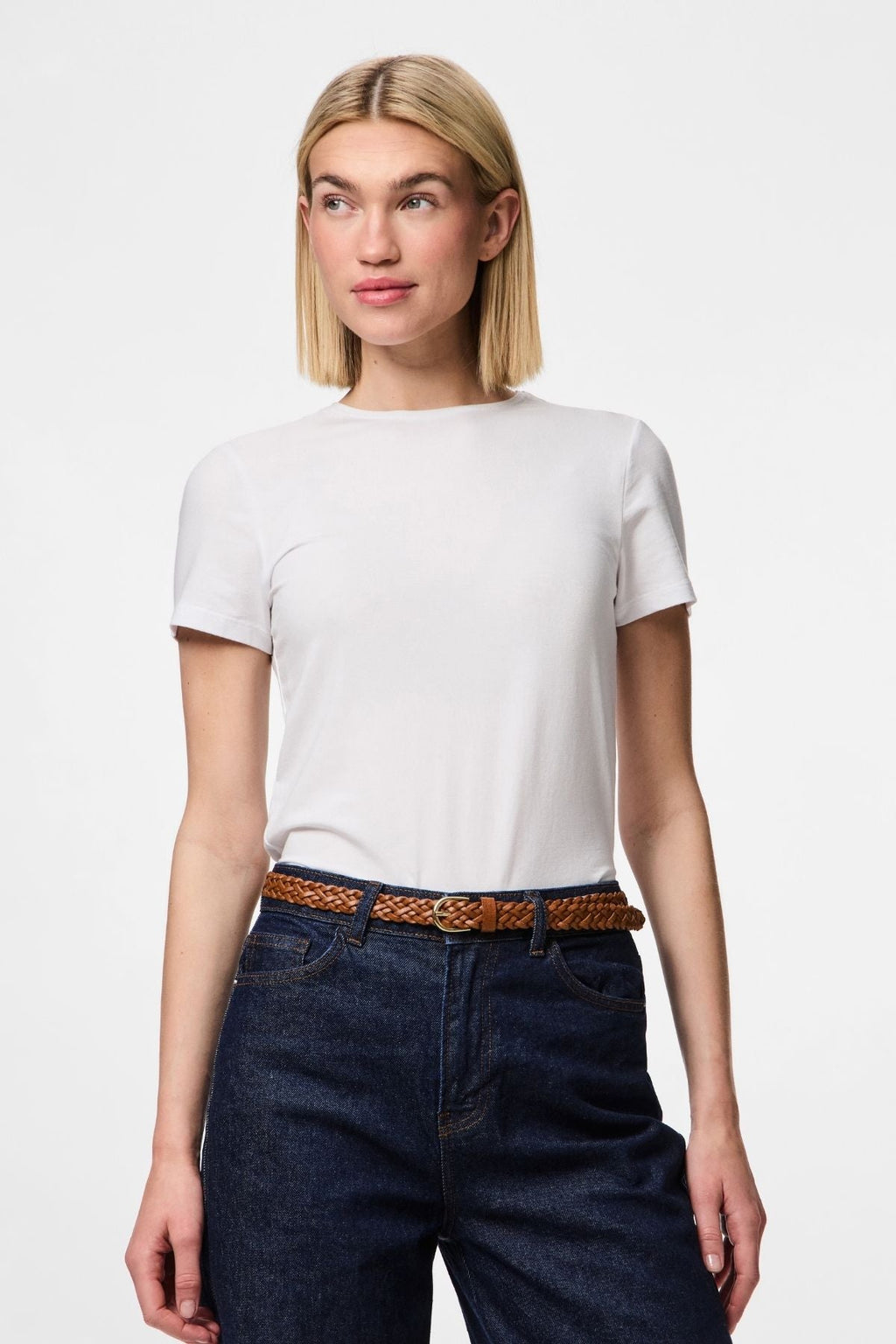 Avery Leathar Braided Slim Crios - cognac