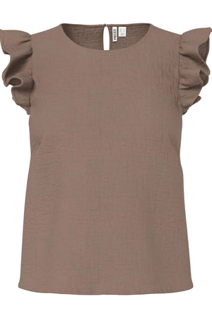 Sastina O-Neck Top - Coffee Quartz