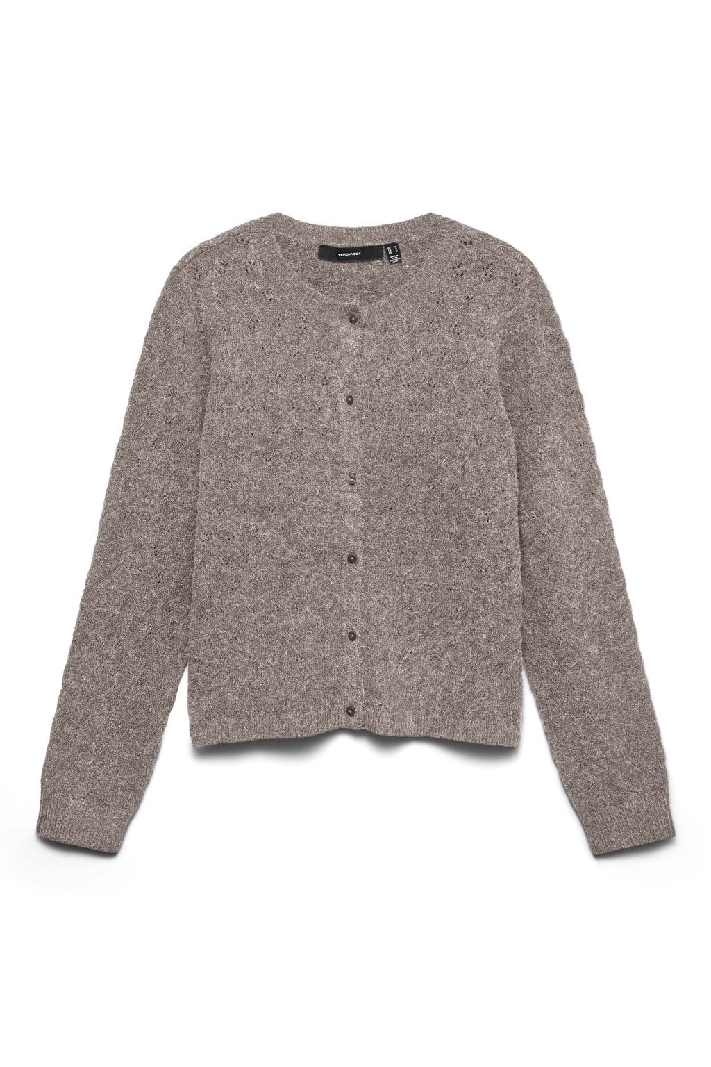 Doffy Stitch Ls O-Neck Cardigan - Moon Rock Melange