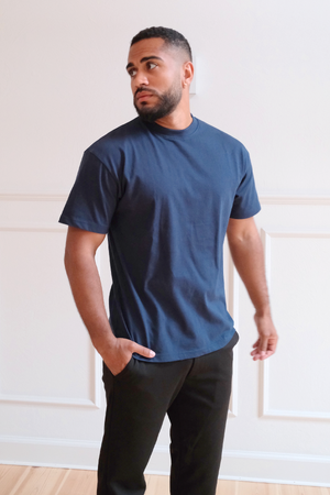 Heavy Boxfit Tee - Navy