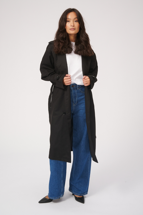 Linea trenchcoat - Sort - TeeShoppen - Sort