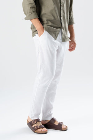 Linen Pants - White - TeeShoppen Group™ - Pants - TeeShoppen