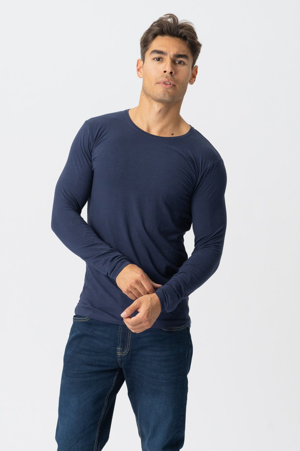 Long-sleeved Muscle T-shirt - Navy