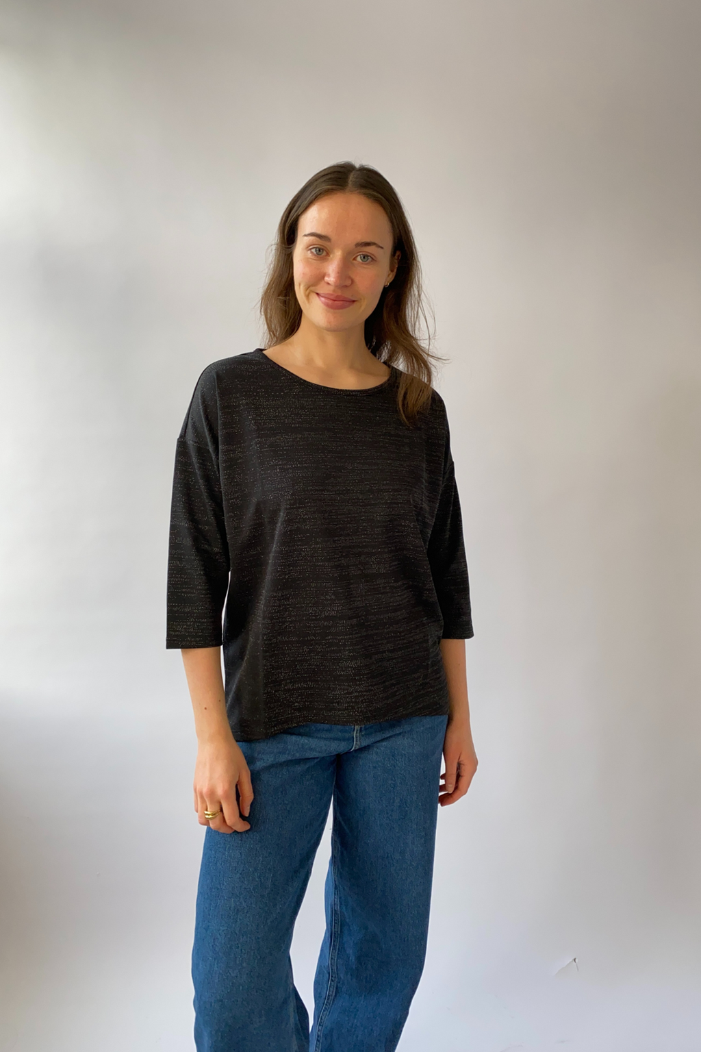 Malena Lurex Bluse - striebro