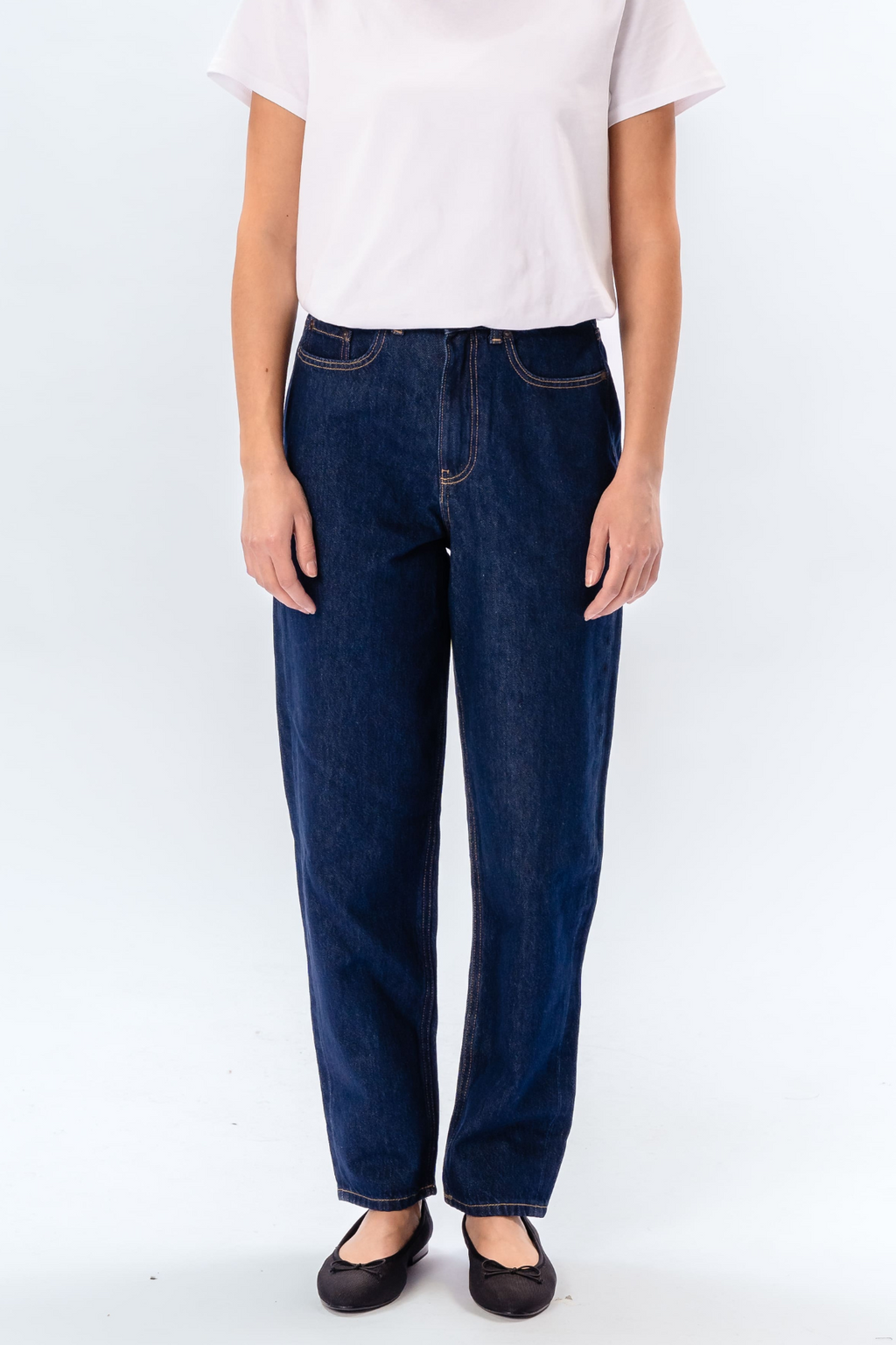 The Original Performance Mom Jeans - Dark Blue Denim