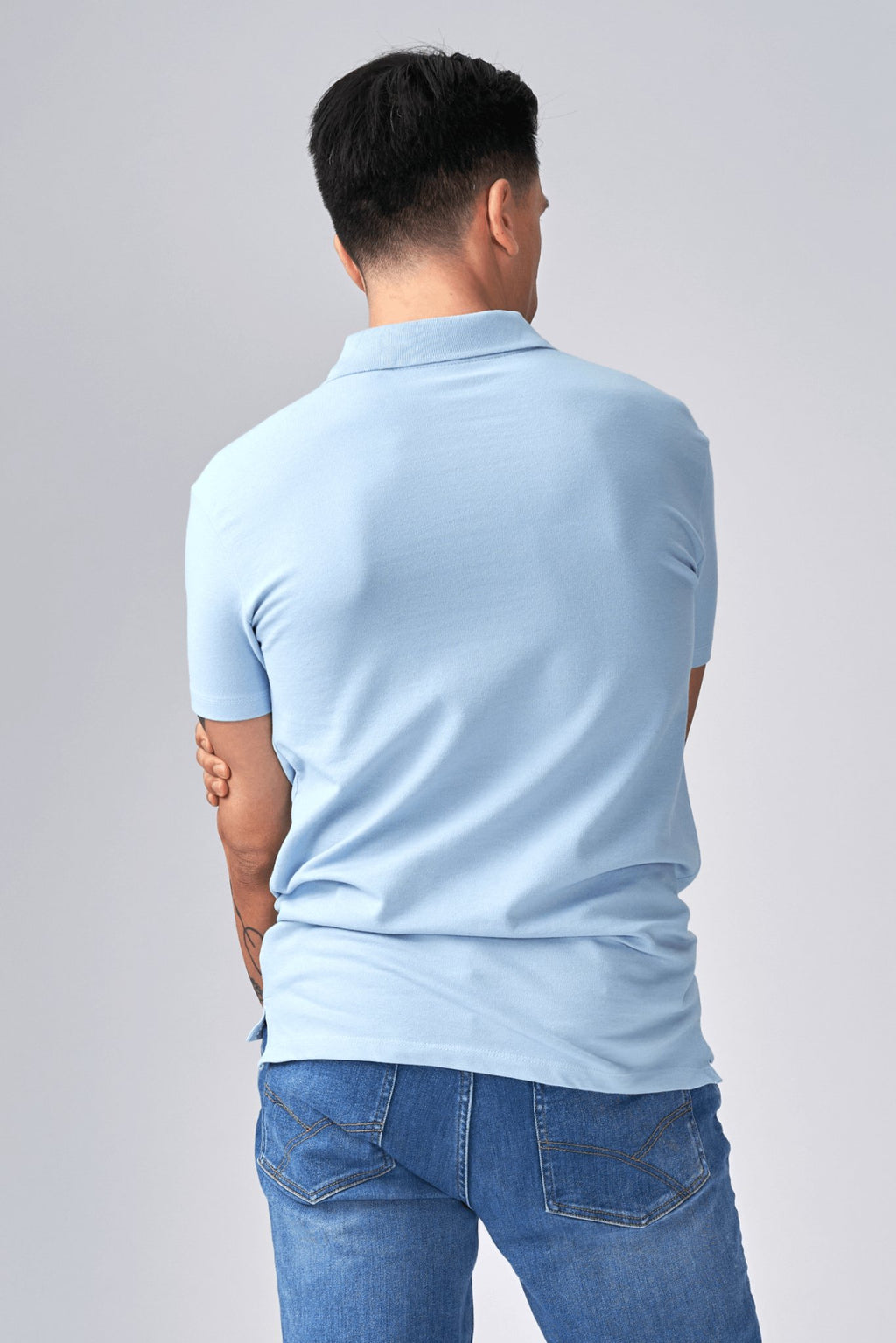 Muscle Polo tričko - svetlo modrá