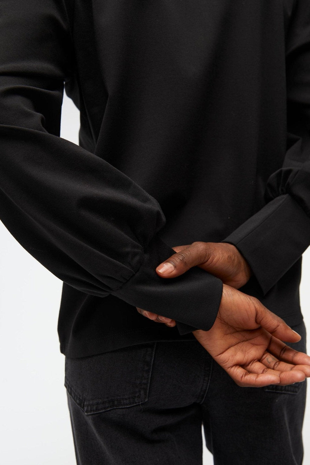 Caroline Langærmet Top - Sórtáil