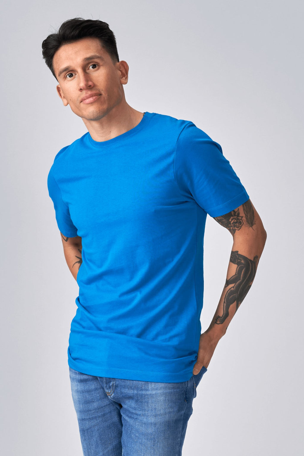 Organický Basic Tričko - tyrkysová modrá