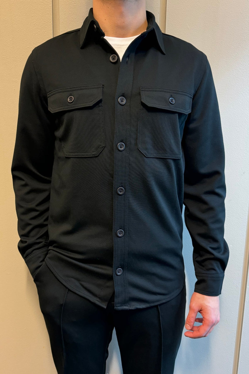 Performance Regular Overshirt - Black