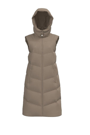 Jamilla Long Puffer Vest - Silver Mink