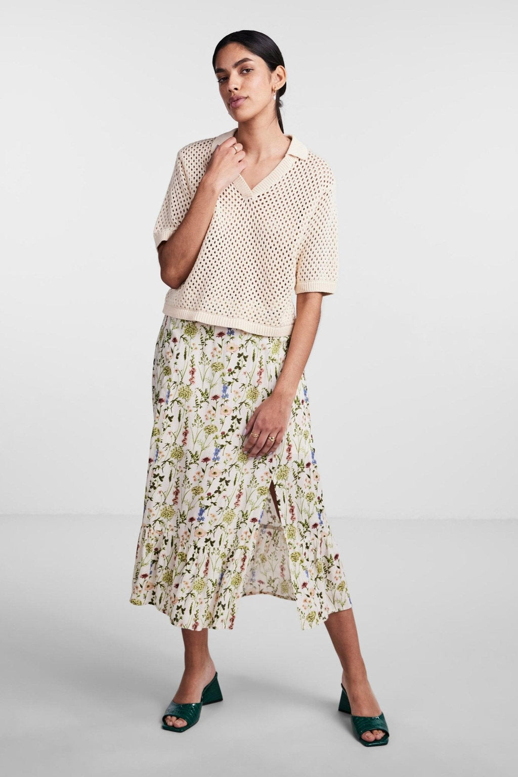 Laya pletena polo - bijeli dim