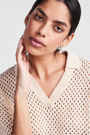 Laya pletena polo - bijeli dim